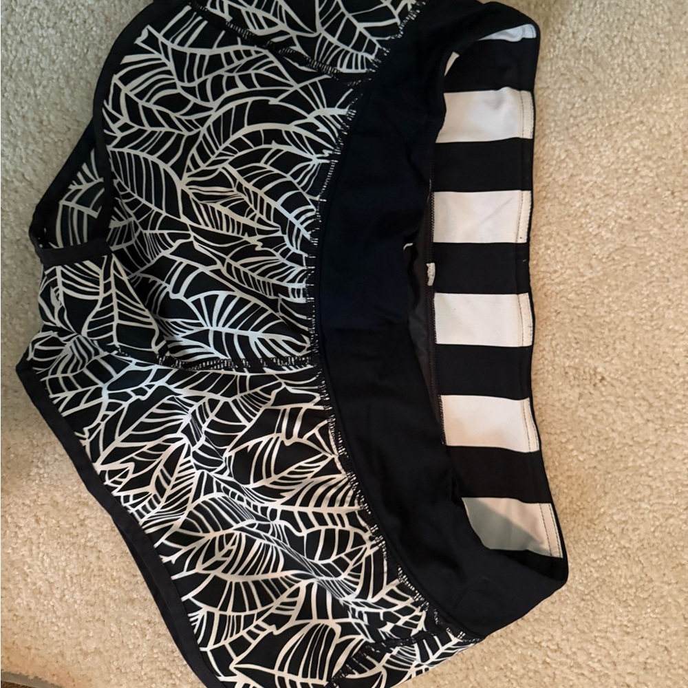 Lululemon Athletica Black and White Patterned Shorts